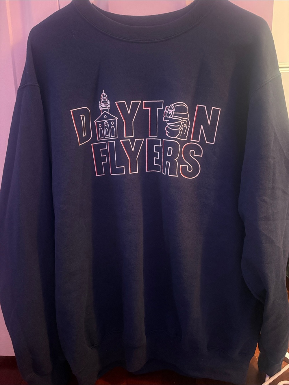 Dayton Flyers Navy Crewneck Sweatshirt